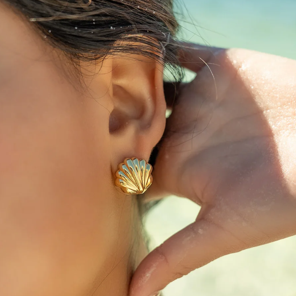 Shell Huggie Earrings