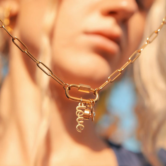 Love Charm Paperclip Necklace