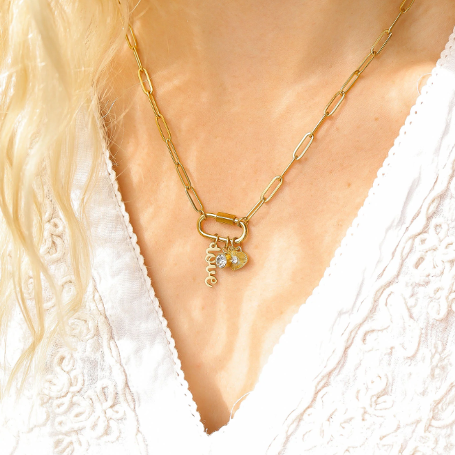 Love Charm Paperclip Necklace
